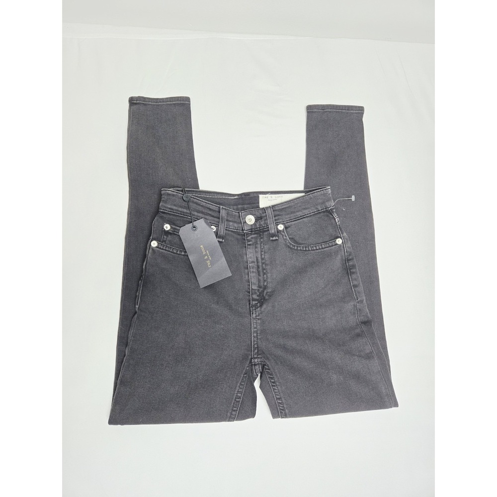 NWT Rag & Bone Nina High Rise Ankle Skinny Stretch Jeans‎ Black Size 23